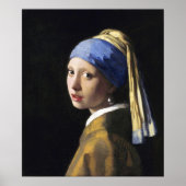 Mädchen mit Perlenohrring, Jan Vermeer Poster (Vorne)