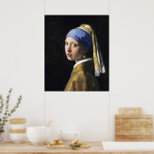 Mädchen mit Perlenohrring, Jan Vermeer Poster (Küche)