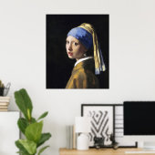 Mädchen mit Perlenohrring, Jan Vermeer Poster (Heimbüro)