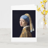 Mädchen mit Perlenohrring - Johannes Vermeer Karte (Gelbe Blume)