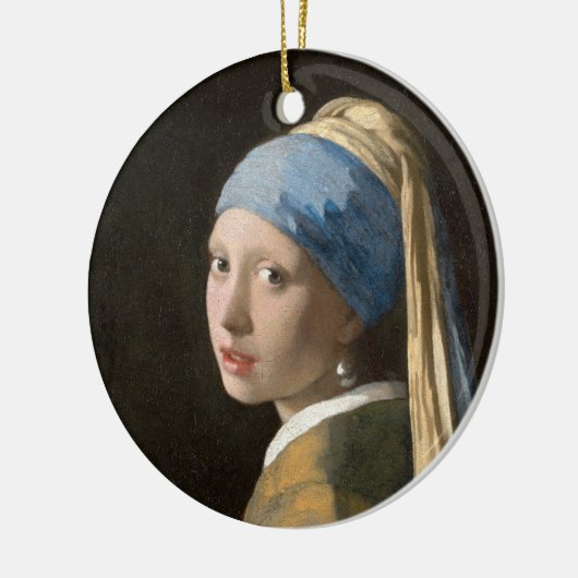 Mädchen mit Perlenohrring | Johannes Vermeer Keramik Ornament (Links)