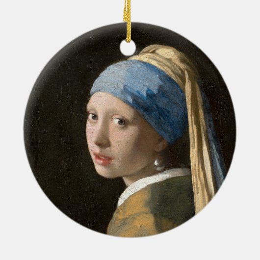 Mädchen mit Perlenohrring | Johannes Vermeer Keramik Ornament (Hinten)