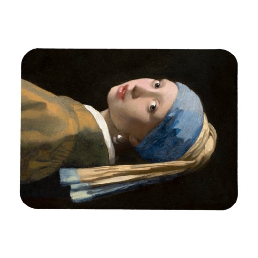 Mädchen mit Perlenohrring - Johannes Vermeer Magnet (Horizontal)