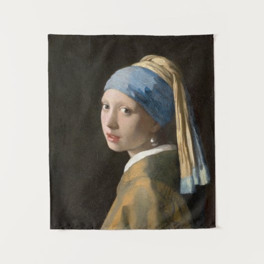 Mädchen mit Perlenohrring | Johannes Vermeer Wandteppich (Vorderseite)