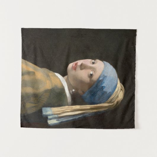 Mädchen mit Perlenohrring | Johannes Vermeer Wandteppich (Vorderseite (Horizontal))