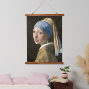 Mädchen mit Perlenohrring Johannes Vermeer Wandteppich Mit Holzrahmen
