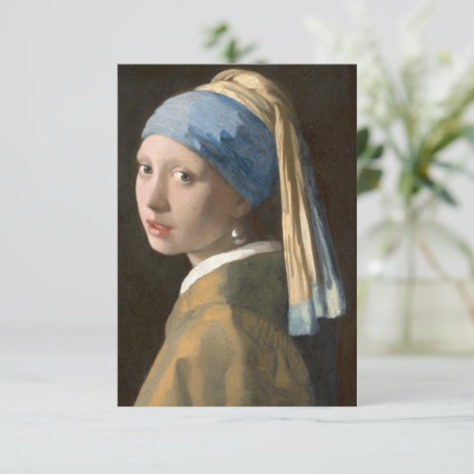 Mädchen mit Perlenohrring Karte (Stehend Vorderseite)