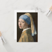 Mädchen mit Perlenohrring Karte (Vorderseite/Rückseite Beispiel)