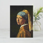 Mädchen mit Perlenohrring Karte (Stehend Vorderseite)