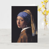 Mädchen mit Perlenohrring Karte (Gelbe Blume)