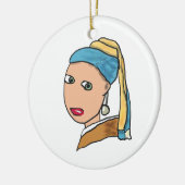 Mädchen mit Perlenohrring Keramik Ornament (Links)
