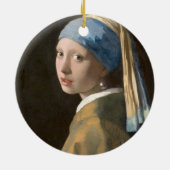 Mädchen mit Perlenohrring Keramik Ornament (Hinten)