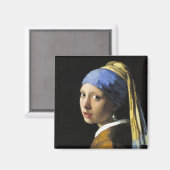 Mädchen mit Perlenohrring Magnet (Vorderseite/Rückseite)