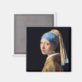 Mädchen mit Perlenohrring Magnet (Vorderseite/Rückseite)