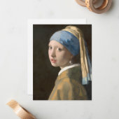 Mädchen mit Perlenohrring Mitteilungskarte (Vorderseite/Rückseite Beispiel)
