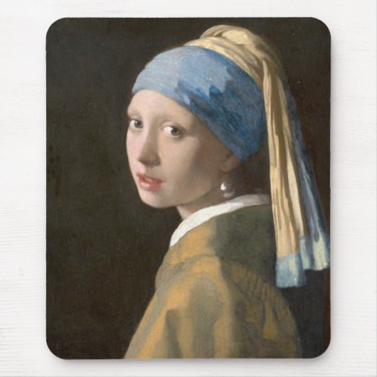 Mädchen mit Perlenohrring Mousepad (Vorne)