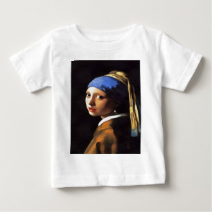 Mädchen mit Perlenohrring nach Johannes Vermeer Baby T-shirt