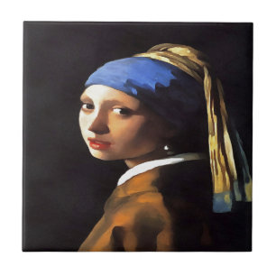 Mädchen mit Perlenohrring nach Johannes Vermeer Fliese