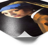 Mädchen mit Perlenohrring nach Johannes Vermeer Fotodruck (Ecke)