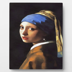 Mädchen mit Perlenohrring nach Johannes Vermeer Fotoplatte
