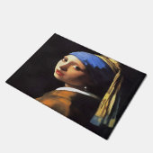 Mädchen mit Perlenohrring nach Johannes Vermeer Fußmatte (Schrägansicht)