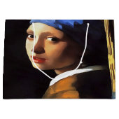 Mädchen mit Perlenohrring nach Johannes Vermeer Große Geschenktüte (Vorderseite)