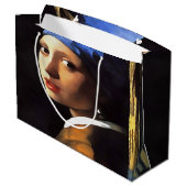 Mädchen mit Perlenohrring nach Johannes Vermeer Große Geschenktüte (Rückseite Schrägansicht)