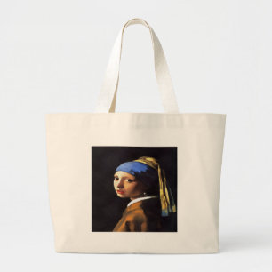 Mädchen mit Perlenohrring nach Johannes Vermeer Jumbo Stoffbeutel