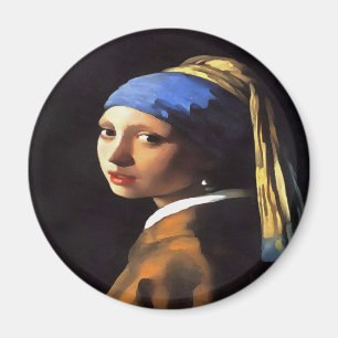 Mädchen mit Perlenohrring nach Johannes Vermeer Magnet