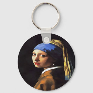 Mädchen mit Perlenohrring nach Johannes Vermeer Schlüsselanhänger