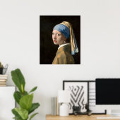Mädchen mit Perlenohrring Poster (Heimbüro)