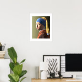 Mädchen mit Perlenohrring Poster (Heimbüro)