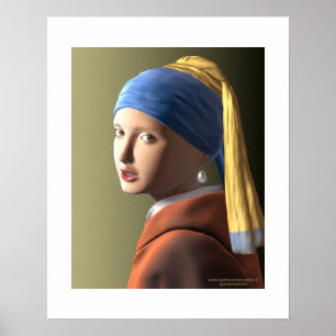Mädchen mit Perlenohrring Poster