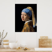 Mädchen mit Perlenohrring Poster (Küche)