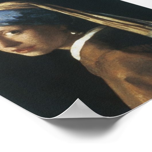 Mädchen mit Perlenohrring-Poster Poster (Ecke)