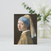 Mädchen mit Perlenohrring Postkarte (Stehend Vorderseite)