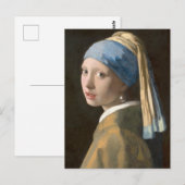Mädchen mit Perlenohrring Postkarte (Vorne/Hinten)