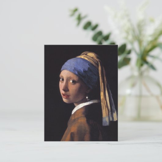 Mädchen mit Perlenohrring Postkarte (Stehend Vorderseite)