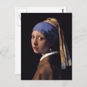 Mädchen mit Perlenohrring Postkarte (Vorne/Hinten)