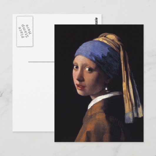 Mädchen mit Perlenohrring Postkarte (Vorne/Hinten)