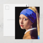 Mädchen mit Perlenohrring Postkarte (Vorne/Hinten)