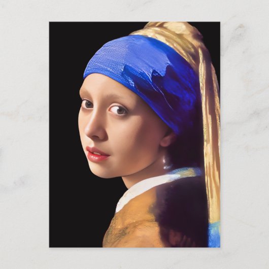 Mädchen mit Perlenohrring Postkarte (Vorderseite)