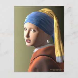 Mädchen mit Perlenohrring Postkarte
