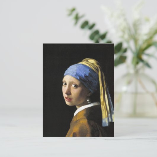 Mädchen mit Perlenohrring Postkarte (Stehend Vorderseite)