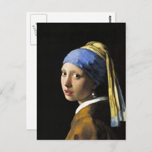 Mädchen mit Perlenohrring Postkarte (Vorne/Hinten)