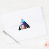 Mädchen mit Perlenohrring REMIXED Dreieckiger Aufkleber (Umschlag)