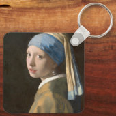 Mädchen mit Perlenohrring Schlüsselanhänger (Rückseite)