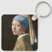 Mädchen mit Perlenohrring Schlüsselanhänger (Rückseite)