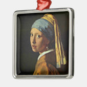 Mädchen mit Perlenohrring, schöne Kunst, Ornament Aus Metall (Links)