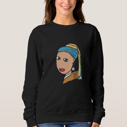 Mädchen mit Perlenohrring Sweatshirt (Vorderseite)